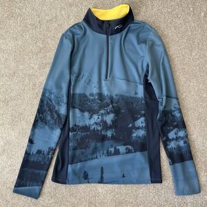 KJUS Mens Revel 1/4 Zip Pullover Midlayer Medium Mountains Golf Performance NWOT